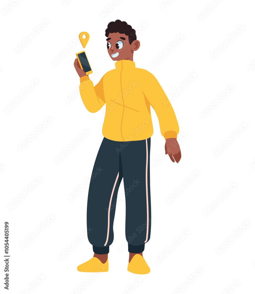 man using gps navigation app man using gps navigation app