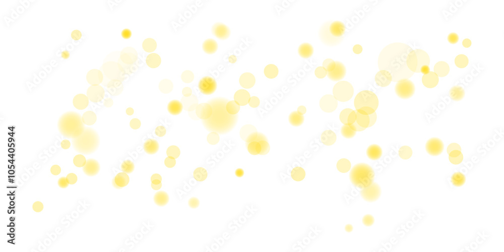A soft, abstract background featuring glowing yellow bokeh lights on a transparendt backgroundd. Isolated, vector A soft, abstract background featuring glowing yellow bokeh lights on a transparendt backgroundd. Isolated, vector