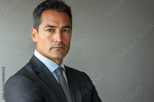 portrait of a businessman on a light background