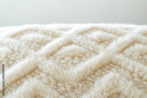 Fuzzy pillow showcases rhythmic, symmetrical patterns within gentle fibers.
