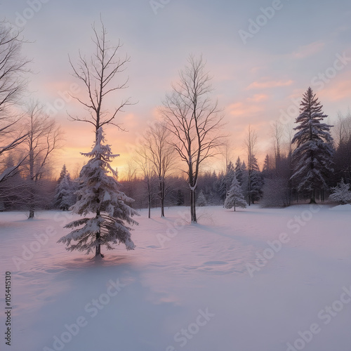 sunset in winter