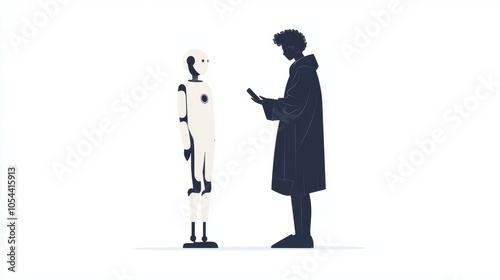 Wallpaper Mural AI Mental Health Chatbot Linear minimalistic illustration. Torontodigital.ca