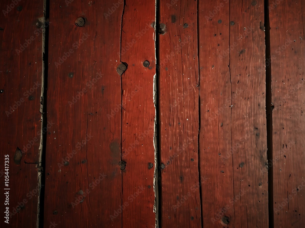 Fototapeta premium Textured old red wood with copy space