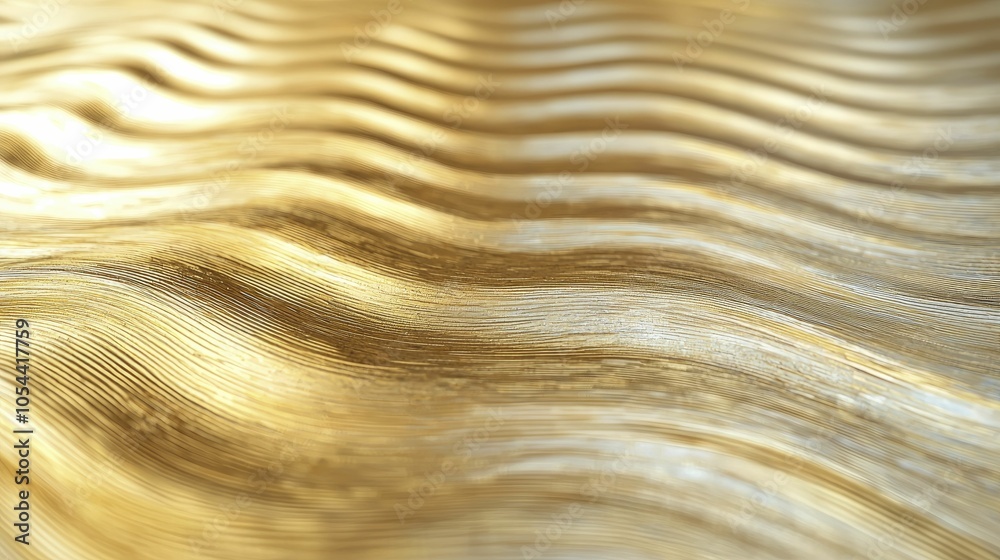 Fototapeta premium Tarnished gold surface emphasizing natural flow with symmetrical designs and orderly looping patterns