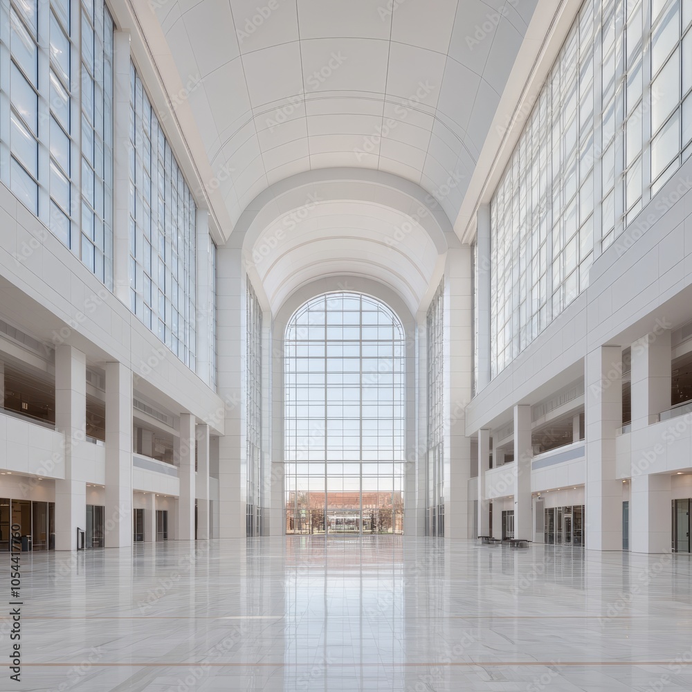 A spacious, modern atrium with large windows and a polished floor. A spacious, modern atrium with large windows and a polished floor.