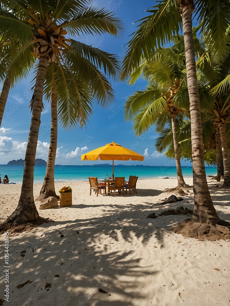 Tropical beach party in the summer. Tropical beach party in the summer.