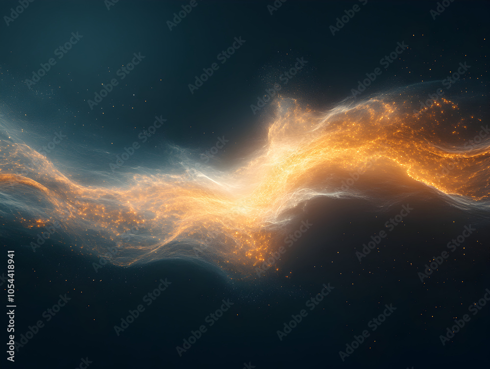 Fototapeta premium Vibrant Abstract Flame Design with Glowing Particles and Ethereal Light Effects