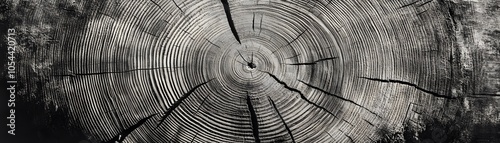 Wallpaper Mural Close-up of a Tree Trunk's Growth Rings with Cracks Torontodigital.ca