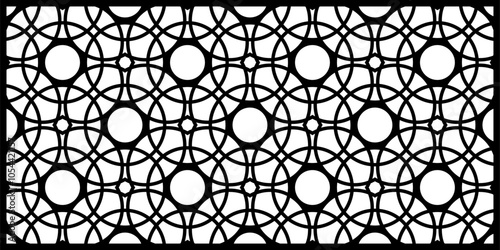 Seamless Geometric Background for CNC Laser Cutting, Bold Symmetrical Design with Frame Variations, High-Quality Vector Illustration, Editable and Scalable EPS File.