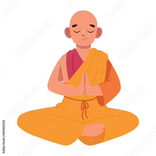 buddhism monk on the lotus position