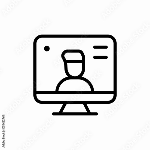 computer video chat icon sign vector