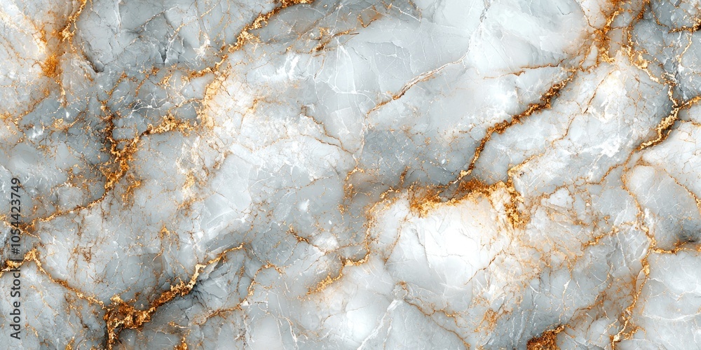 White and Gray Marble with Gold Veins