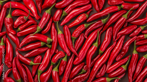 Close-up of many red chili peppers in full frame, representing spiciness, hot food, flavor, culinary ingredients, organic produce, health benefits, and vibrant color in culinary concept.