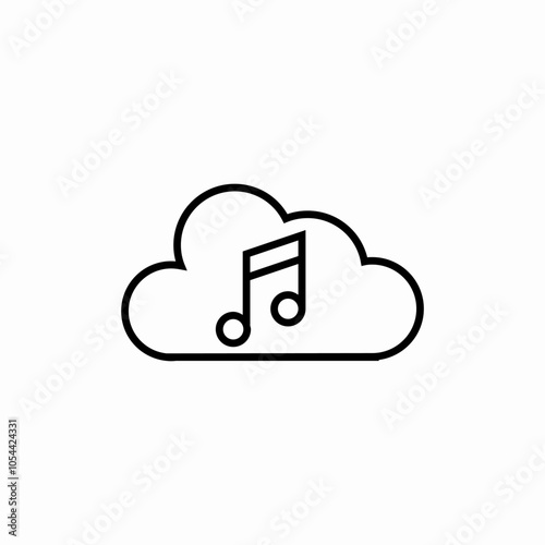 music cloud icon sign vector