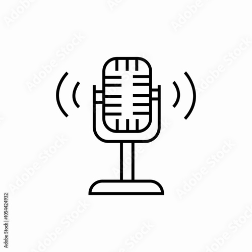 radio microphone icon sign vector