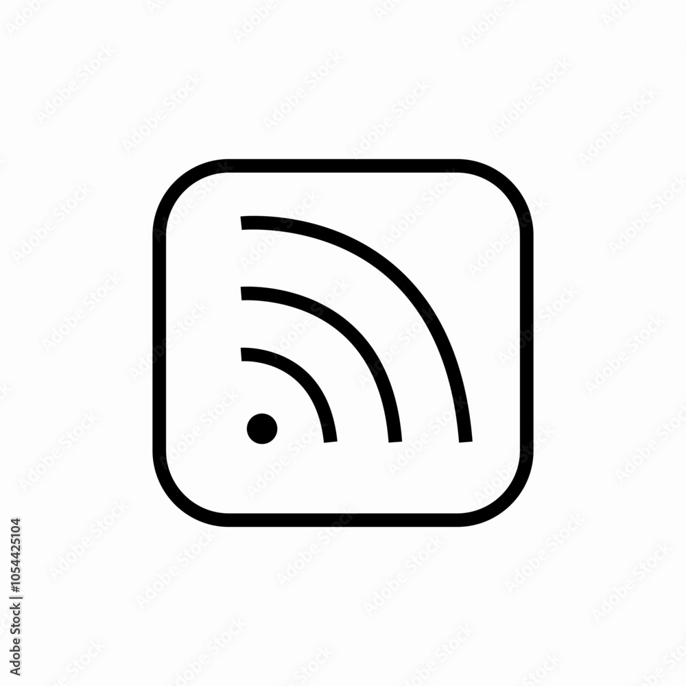 rss broadcast icon sign vector rss broadcast icon sign vector