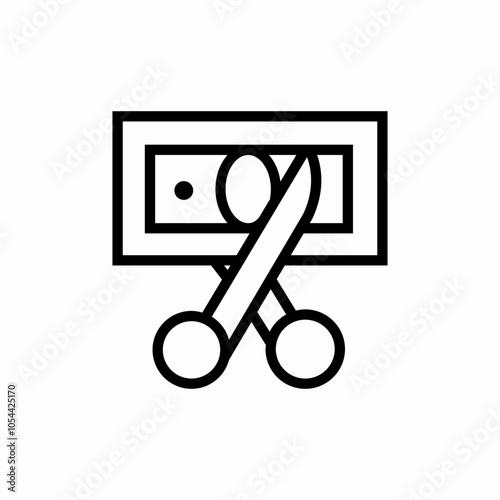 scissors cut money icon sign vector