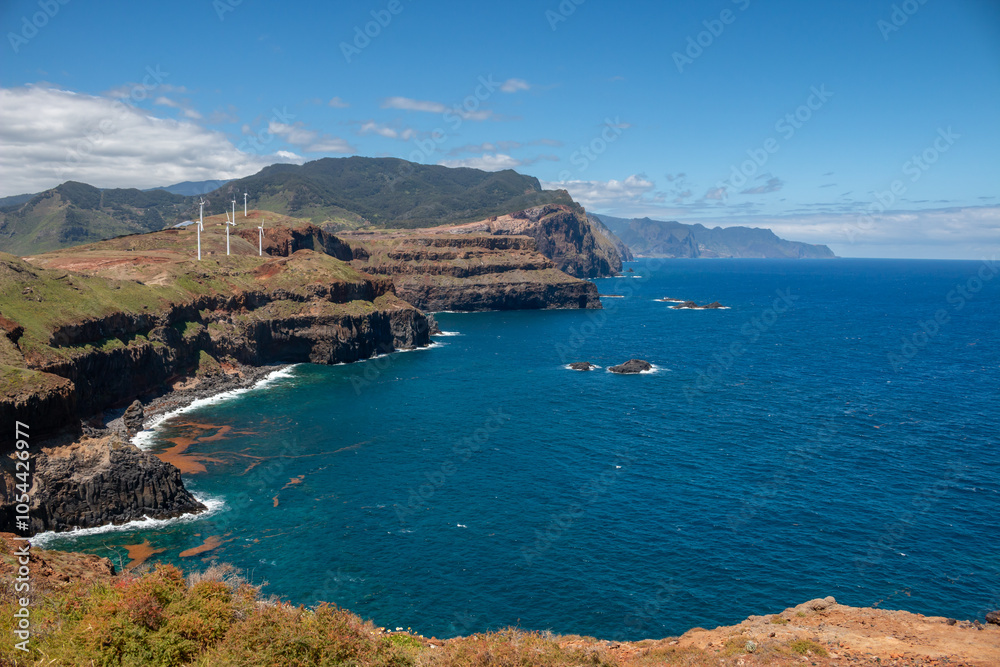 Fototapeta premium Landscape at Vulcao Penha de Aquia, Madeira, Portugal