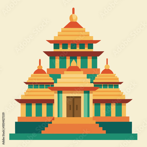 vector illustration of temple