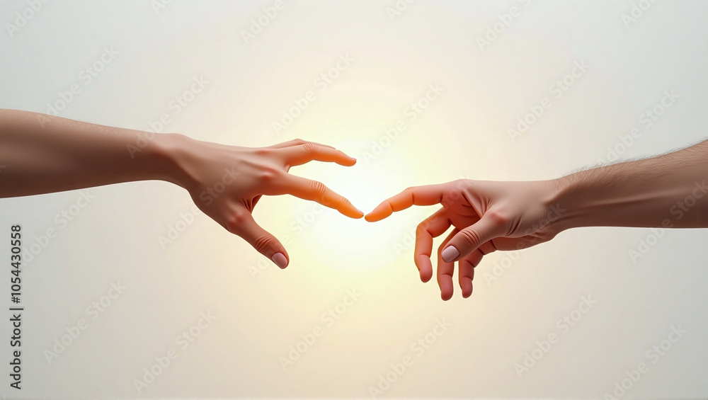 Two outstretched arms and hands, reaching out to each other with humanity, understanding and the need for closeness Two outstretched arms and hands, reaching out to each other with humanity, understanding and the need for closeness
