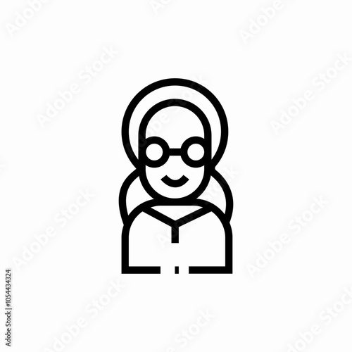 old woman user icon sign vector