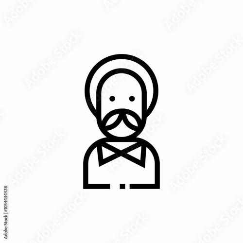 old man user icon sign vector