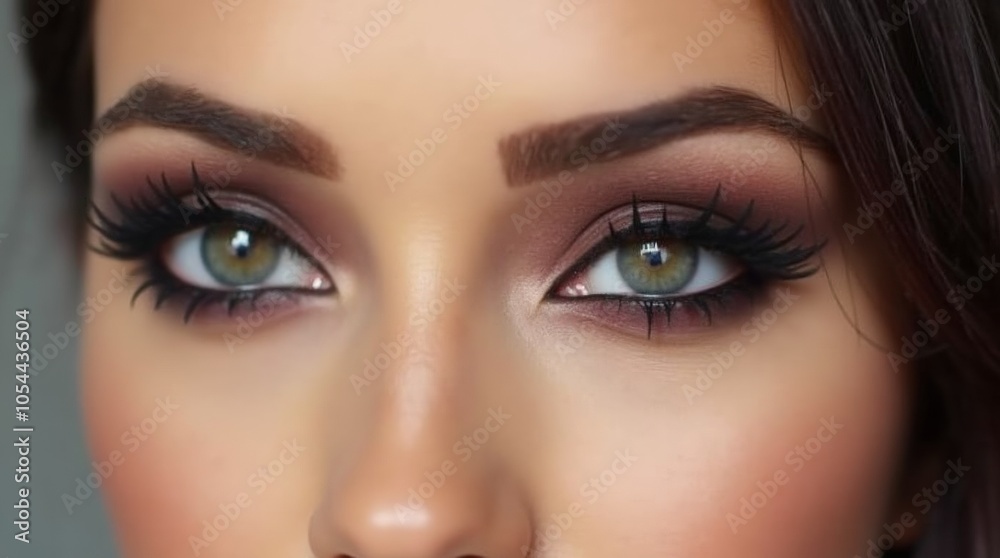 A makeup look for wide-set eyes that uses darker eyeshadow and eyeliner all around to create the illusion of closer-set eyes A makeup look for wide-set eyes that uses darker eyeshadow and eyeliner all around to create the illusion of closer-set eyes