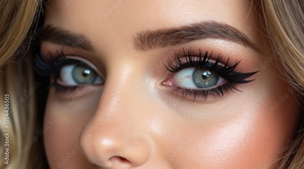 A makeup look for wide-set eyes that uses darker eyeshadow and eyeliner all around to create the illusion of closer-set eyes A makeup look for wide-set eyes that uses darker eyeshadow and eyeliner all around to create the illusion of closer-set eyes