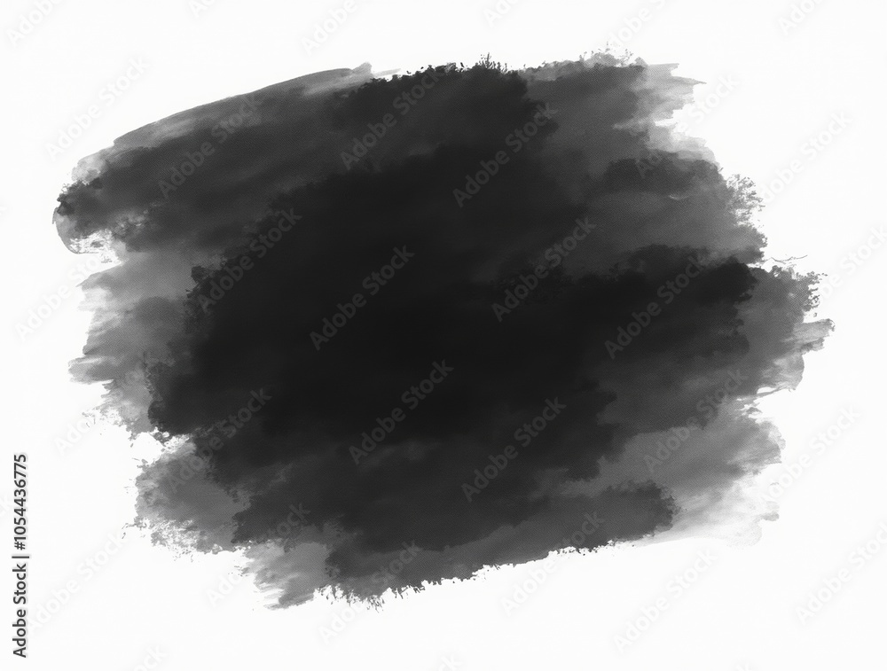 Black watercolor brush stroke isolated on white background Black watercolor brush stroke isolated on white background