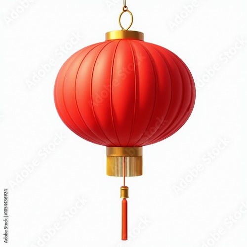 Chinese red lantern isolated on transparent or white background photo