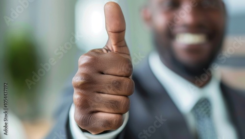 Man in Suit Giving Thumbs Up