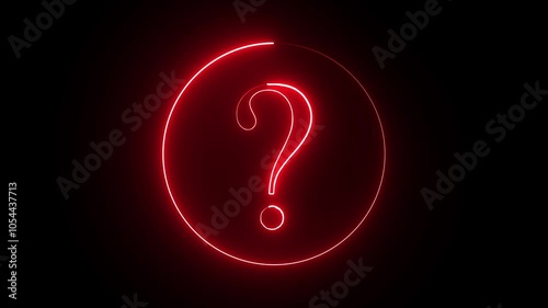 Wallpaper Mural glowing neon asking icon animation and neon circle rotation. Torontodigital.ca