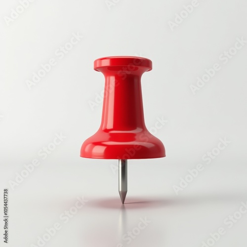 Red push pin isolated on transparent background
 photo