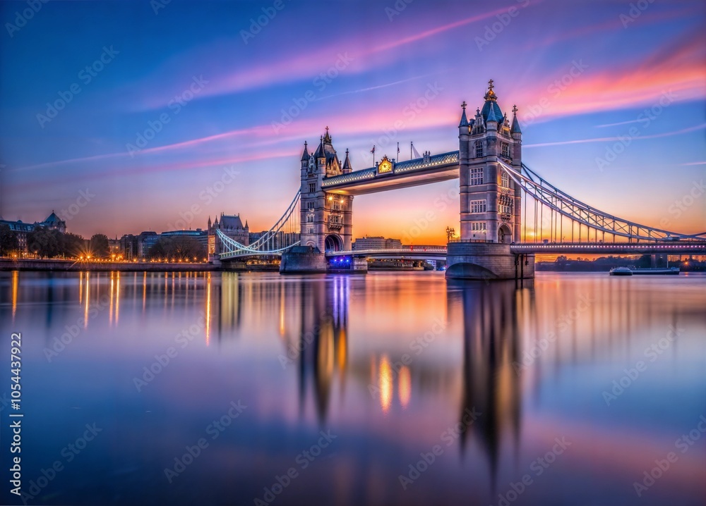 Fototapeta premium Iconic London Bridge Twilight Skyline Reflection