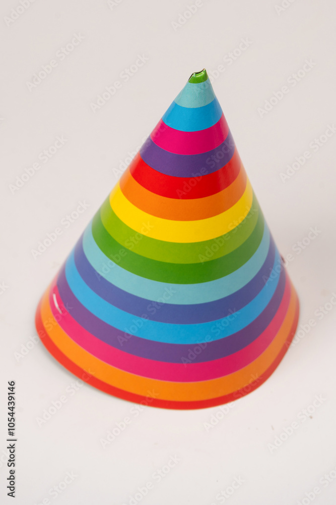 Colorful birthday cap isolated on white background Colorful birthday cap isolated on white background