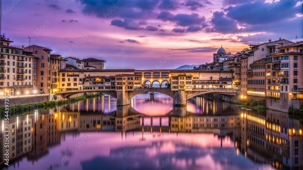 Ponte Vecchio Bridge in Florence at Sunset Ponte Vecchio Bridge in Florence at Sunset