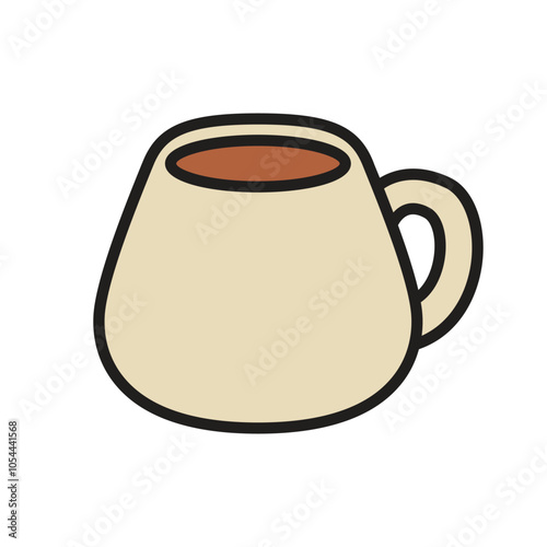 Cozy and charming coffee mug vector clip art, perfect for beverage-related designs. Ideal for coffee shop branding, social media posts, or creating cozy, inviting product designs.