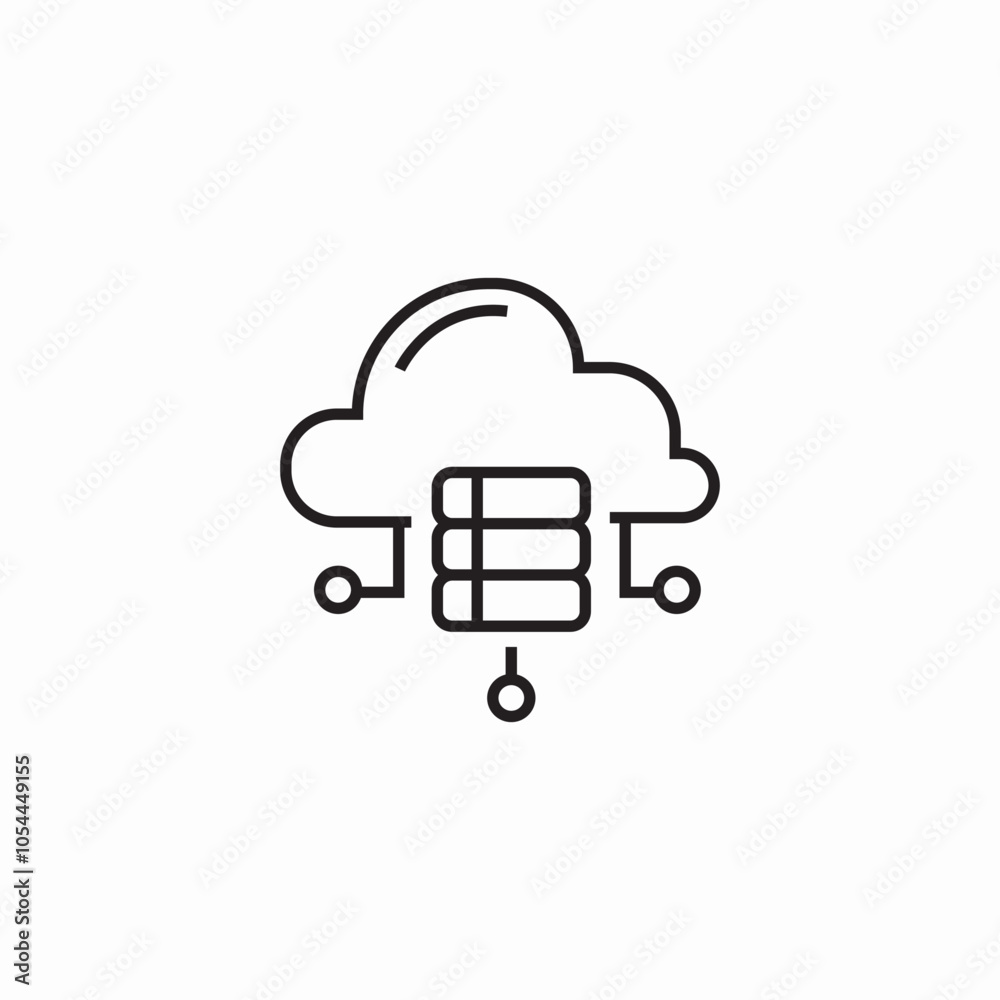 cloud server icon sign vector cloud server icon sign vector