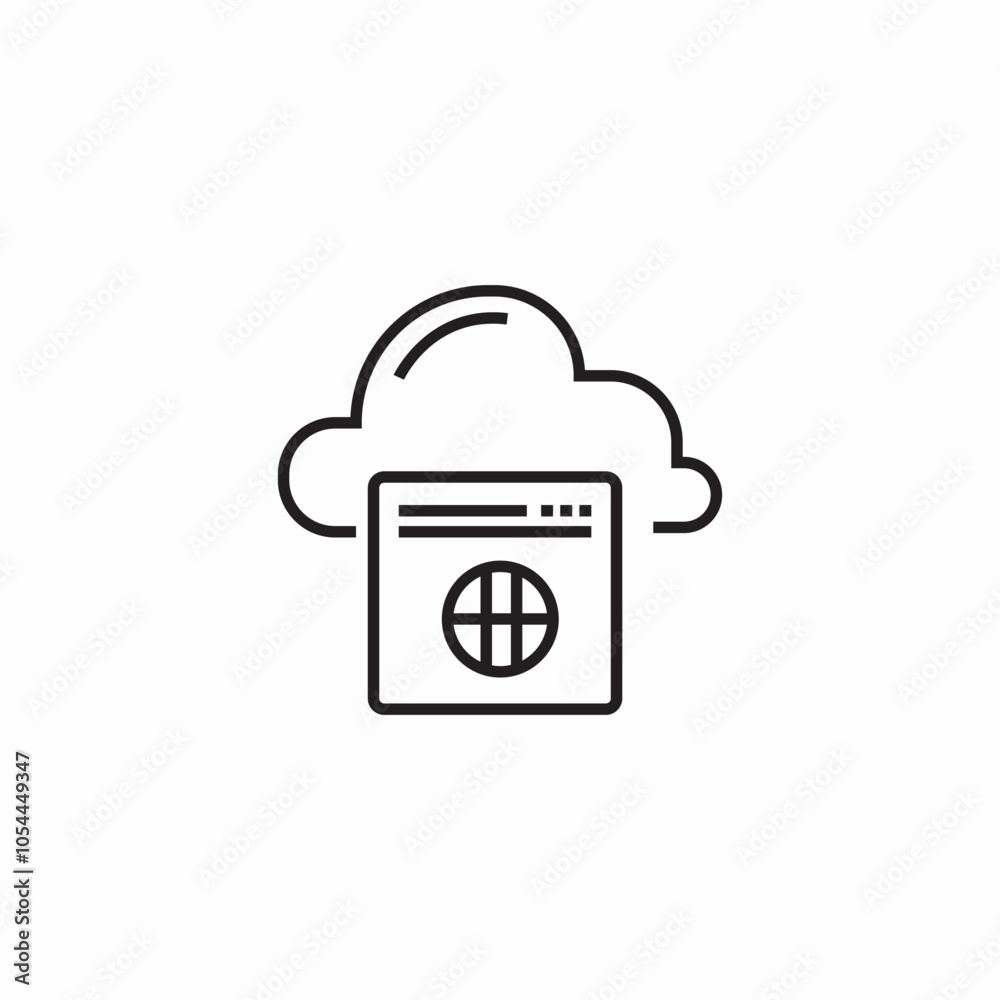 cloud website data icon sign vector cloud website data icon sign vector