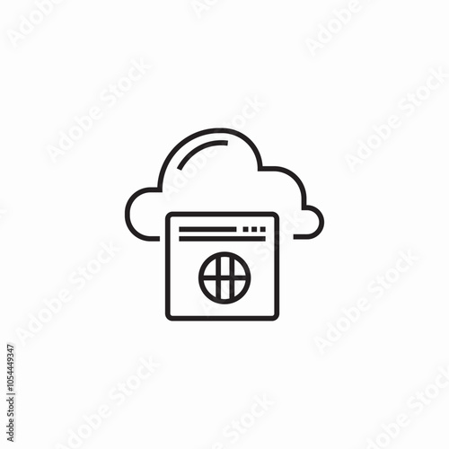 cloud website data icon sign vector