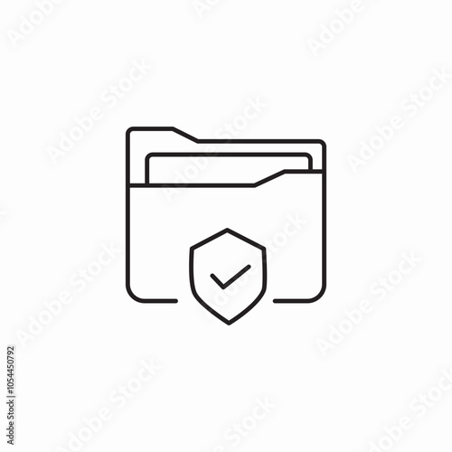 folder protection check mark icon sign vector