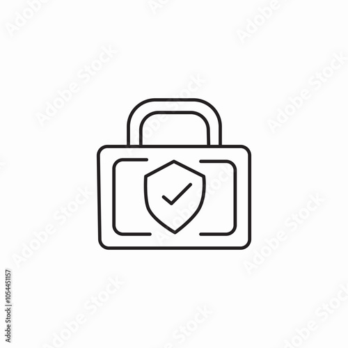 lock safety protection check mark icon sign vector