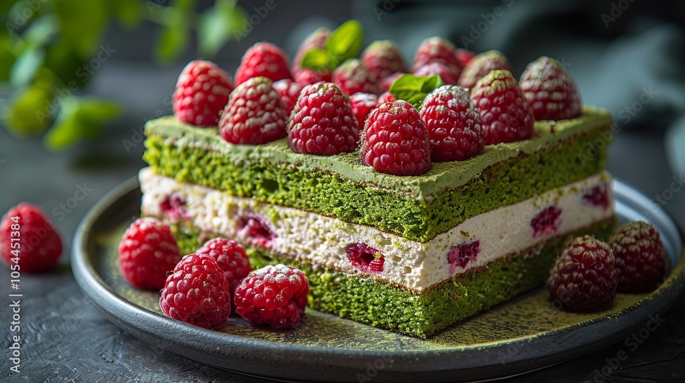 Green Tea Cake with Raspberries: A Delicious and Refreshing Dessert Green Tea Cake with Raspberries: A Delicious and Refreshing Dessert