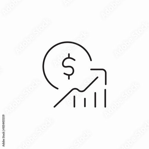 money ascending growth icon sign vector