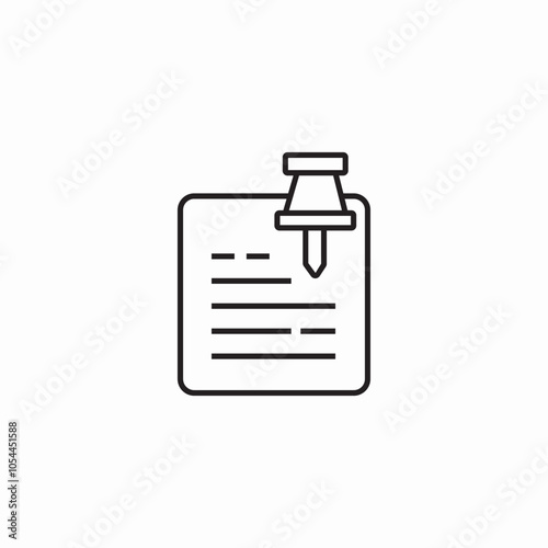 note pin icon sign vector