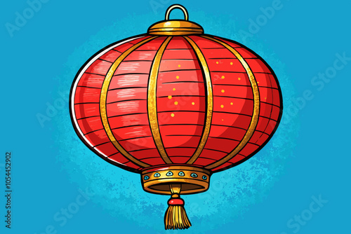 Chinese red lantern vector, hand drawn sketch