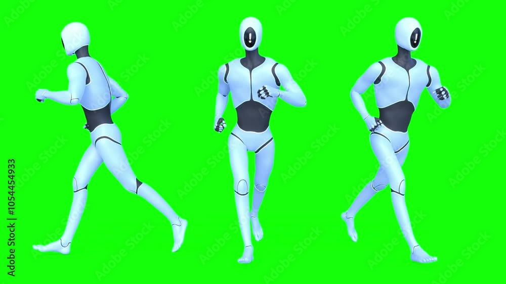 走る男性サイボーグ 3DCGレンダリング 走る男性サイボーグ 3DCGレンダリング