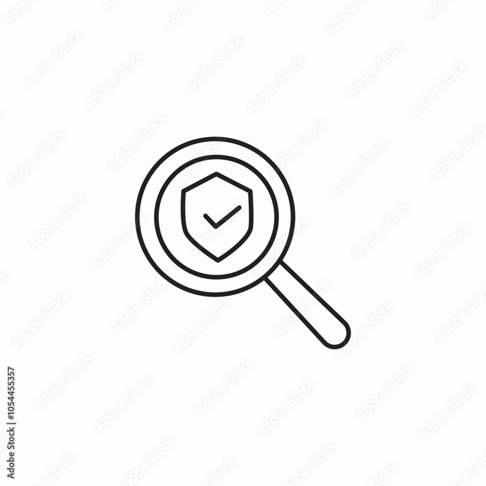protection shield search icon sign vector protection shield search icon sign vector