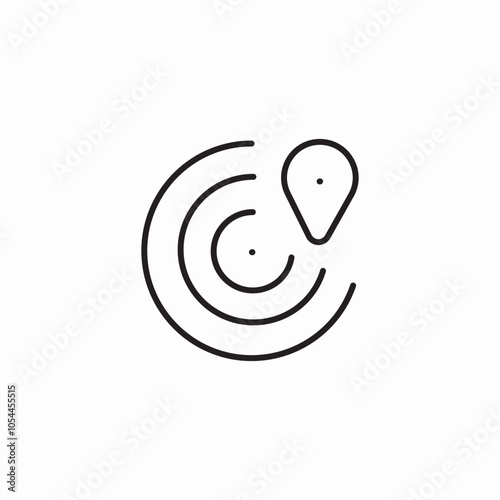 radar location icon sign vector