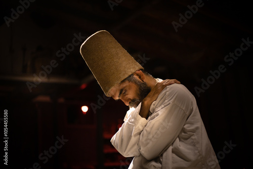 Dancing image of Sufi whirling dervish